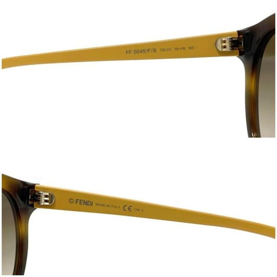 FENDI - フェンディ サングラス イエロー ブラウン べっ甲風 FENDI - フェンディ サングラス イエロー ブラウン べっ甲風