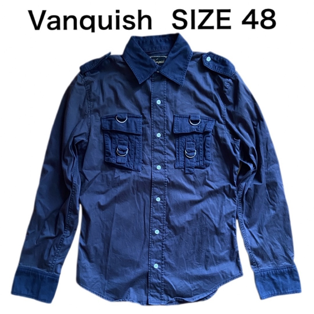 VANQUISH(ヴァンキッシュ)のVANQUISH ヴァンキッシュ 長袖シャツ ワークシャツ ブラック サイズ48 メンズのトップス(シャツ)の商品写真