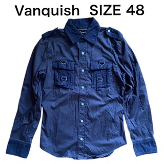 ヴァンキッシュ(VANQUISH)のVANQUISH ヴァンキッシュ 長袖シャツ ワークシャツ ブラック サイズ48(シャツ)
