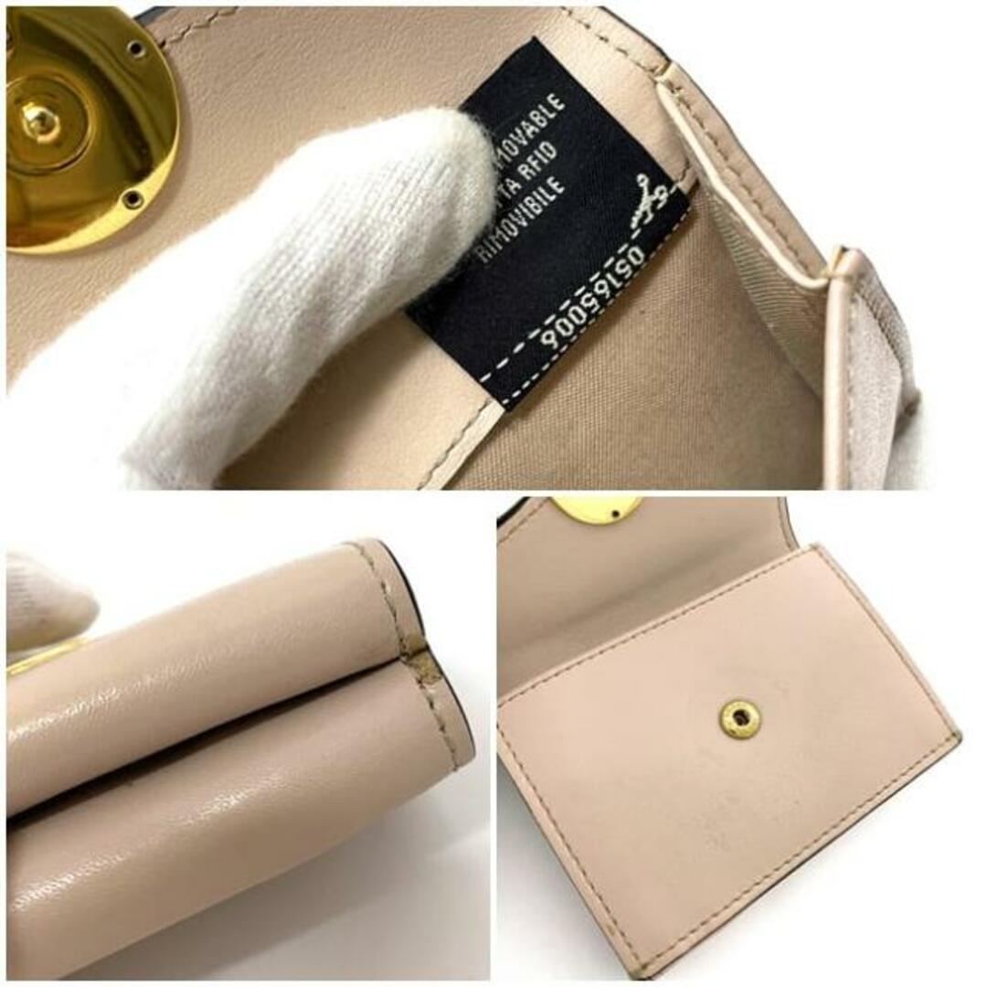 FENDI - フェンディ 三つ折り 財布 ピンク ベージュ ゴールド FENDI - フェンディ 三つ折り 財布 ピンク ベージュ ゴールド