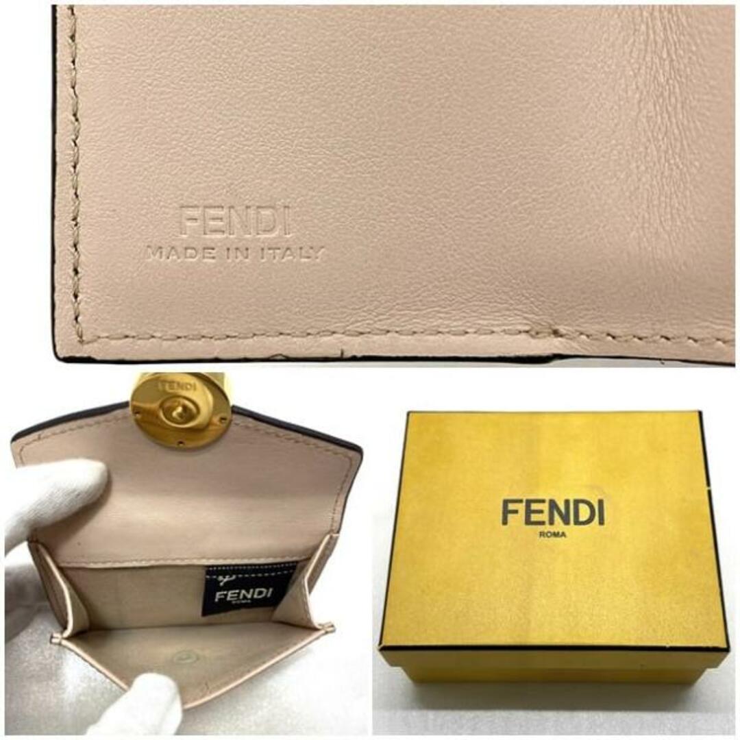 FENDI - フェンディ 三つ折り 財布 ピンク ベージュ ゴールド FENDI - フェンディ 三つ折り 財布 ピンク ベージュ ゴールド