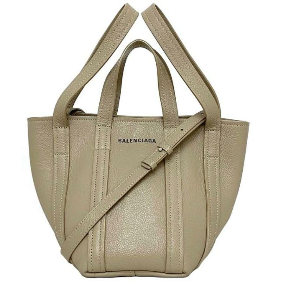 Balenciaga(バレンシアガ)のバレンシアガ 2way バッグ トート XS ベージュ シルバー エブリデイ 672793 美品 レザー 中古 BALENCIAGA ノースサウス ハンドバッグ ショルダーバッグ シンプル 肩掛け ロゴ 定番 人気 ワンポイント お洒落 レディースのバッグ(ショルダーバッグ)の商品写真