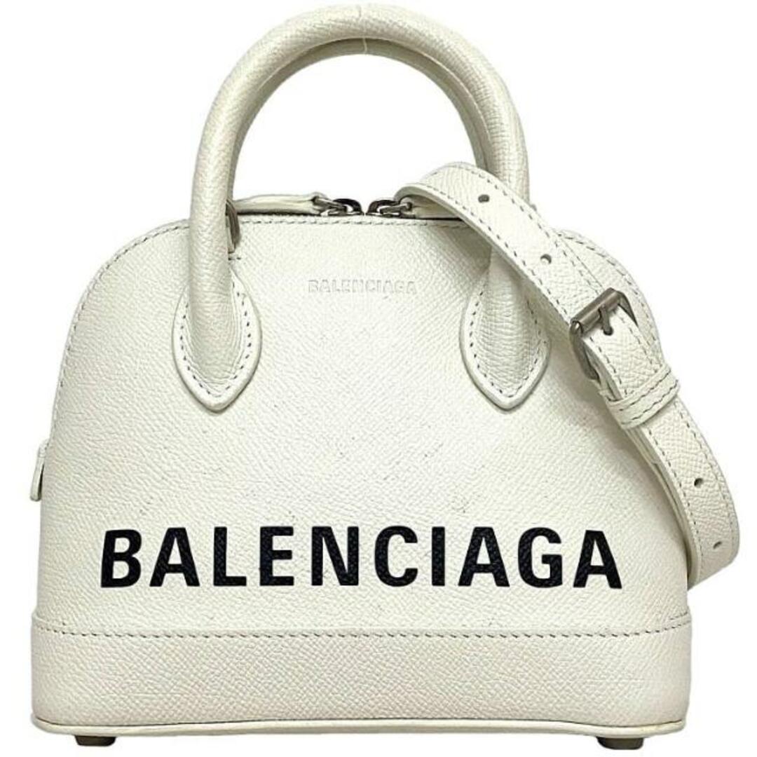 Balenciaga(バレンシアガ)のバレンシアガ 2way バッグ ヴィル スモール トップハンドル XXS ホワイト ブラック エブリデイ 550646 美品 ショルダー ハンドバッグ レザー 中古 BALENCIAGA シンプル ロゴ プリント 白 黒 定番 人気 レディースのバッグ(ハンドバッグ)の商品写真