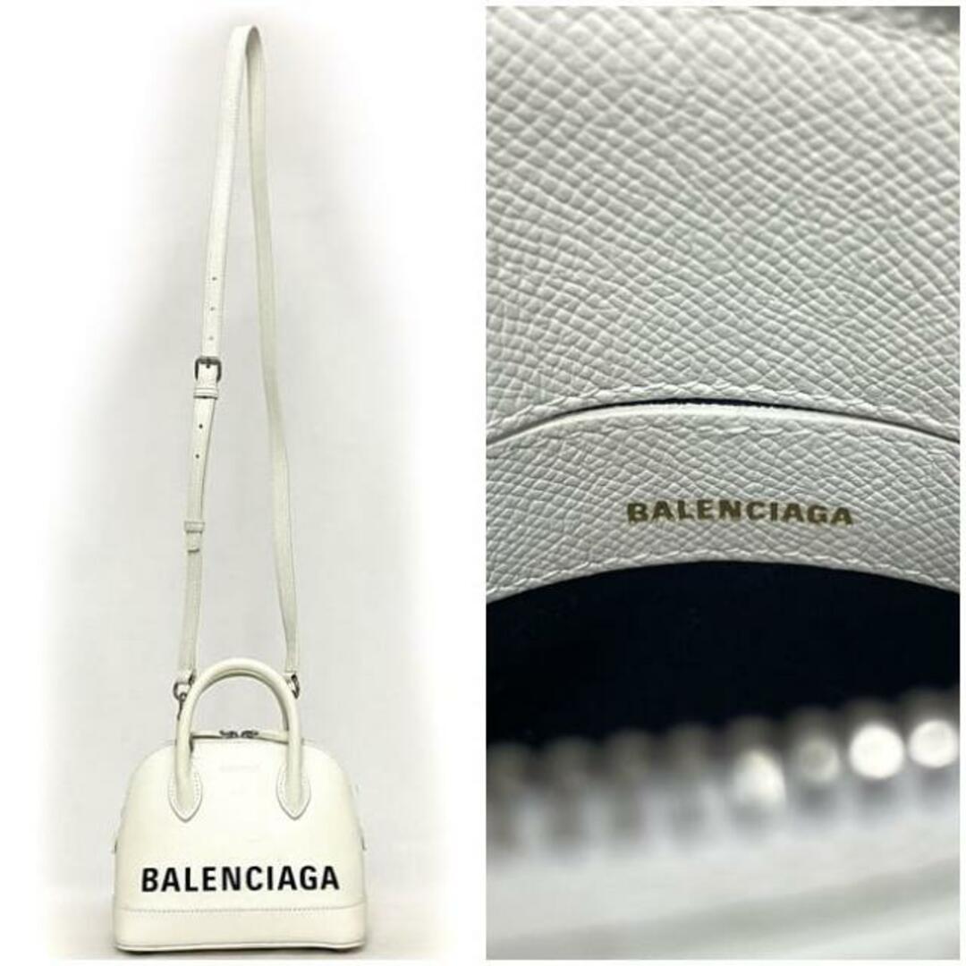 Balenciaga(バレンシアガ)のバレンシアガ 2way バッグ ヴィル スモール トップハンドル XXS ホワイト ブラック エブリデイ 550646 美品 ショルダー ハンドバッグ レザー 中古 BALENCIAGA シンプル ロゴ プリント 白 黒 定番 人気 レディースのバッグ(ハンドバッグ)の商品写真