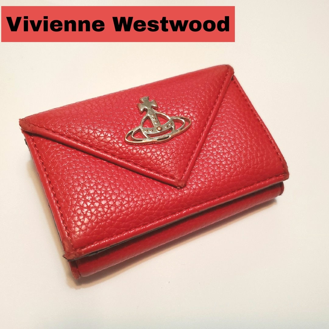 Vivienne Westwood(ヴィヴィアンウエストウッド)のVivienne Westwood　ミニ財布　レター型　レッド　美品 レディースのファッション小物(財布)の商品写真