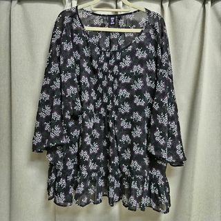 ユニクロ(UNIQLO)のUNIQLO ANNA SUI シフォンブラウス BLACK(シャツ/ブラウス(長袖/七分))