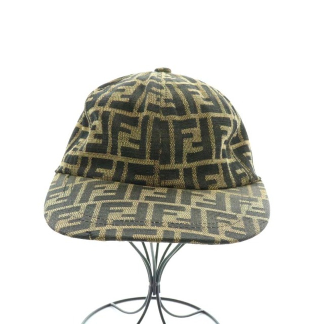 FENDI(フェンディ)のフェンディ FENDI 帽子 キャップ キャンバス ズッカ柄 総柄 茶色 黒 メンズの帽子(キャップ)の商品写真