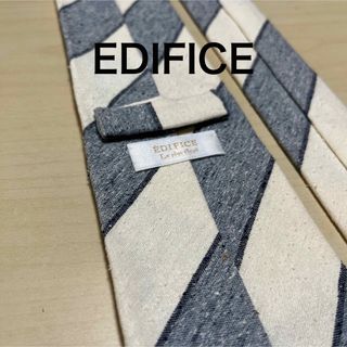 【極美品】EDIFICE メランジ　ブロックストライプ　ネップ　ネクタイ