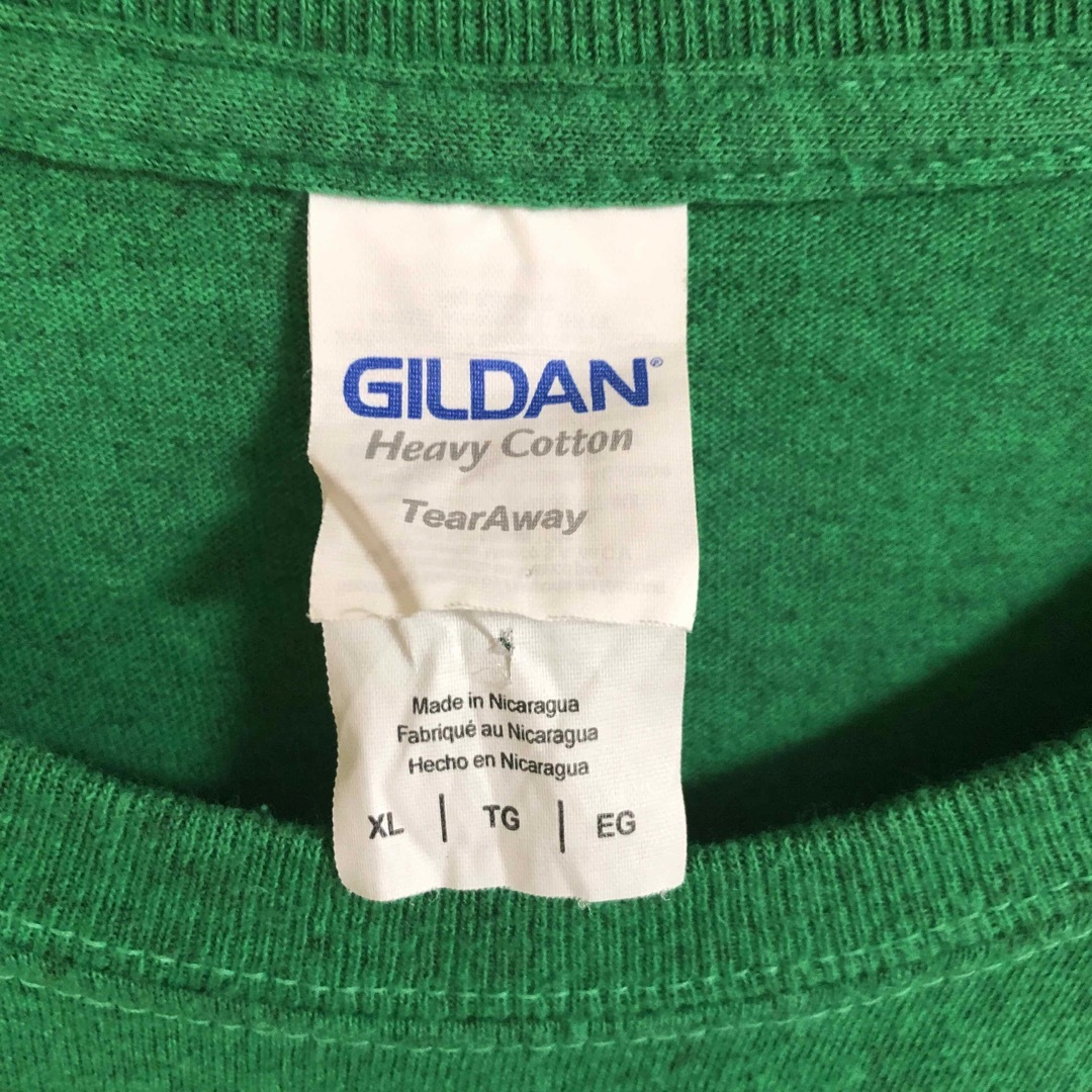 GILDAN(ギルタン)のUS古着　ギルダン　Tシャツ　緑　XL プリント　魚　アメリカ　90年台　ビッグ メンズのトップス(Tシャツ/カットソー(半袖/袖なし))の商品写真