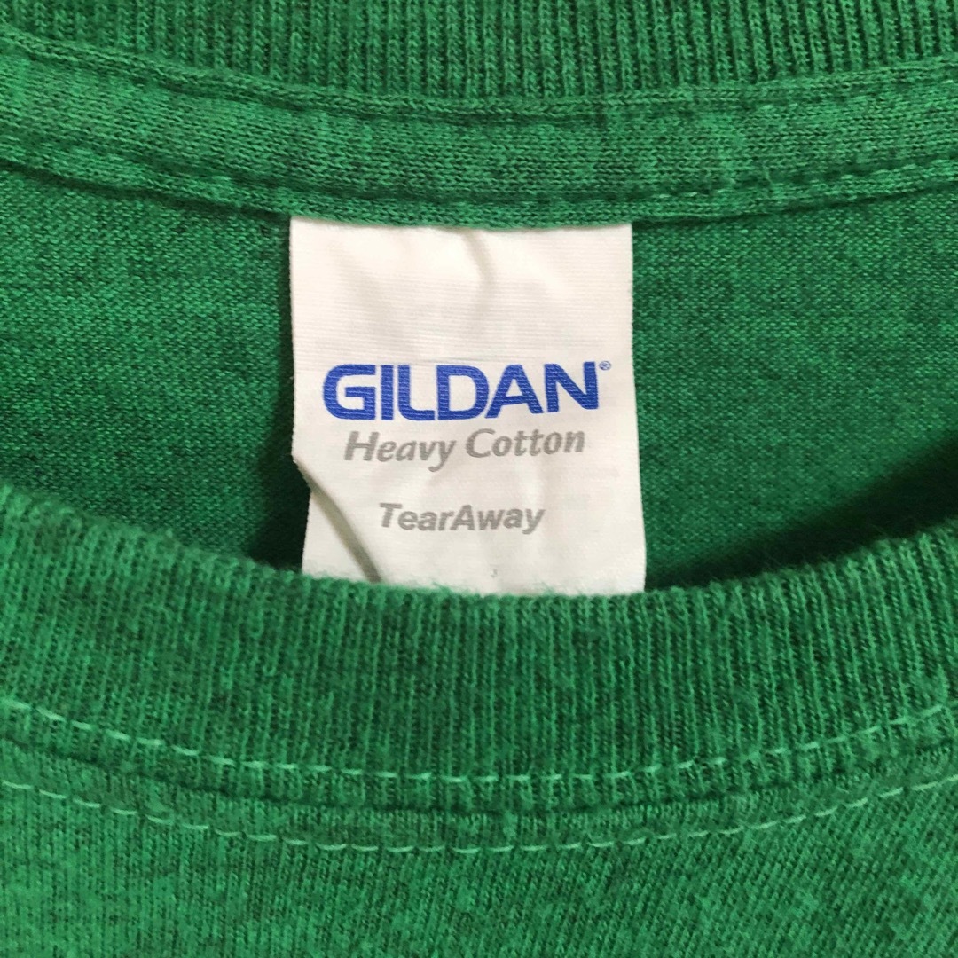 GILDAN(ギルタン)のUS古着　ギルダン　Tシャツ　緑　XL プリント　魚　アメリカ　90年台　ビッグ メンズのトップス(Tシャツ/カットソー(半袖/袖なし))の商品写真