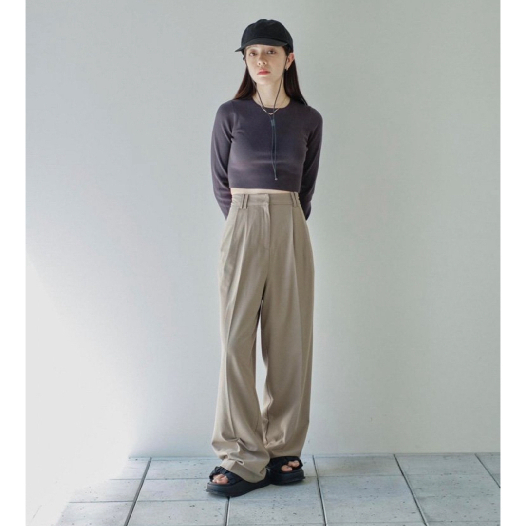 TODAYFUL(トゥデイフル)のtodayful Cropped Smooth Knit チャコールグレー レディースのトップス(ニット/セーター)の商品写真