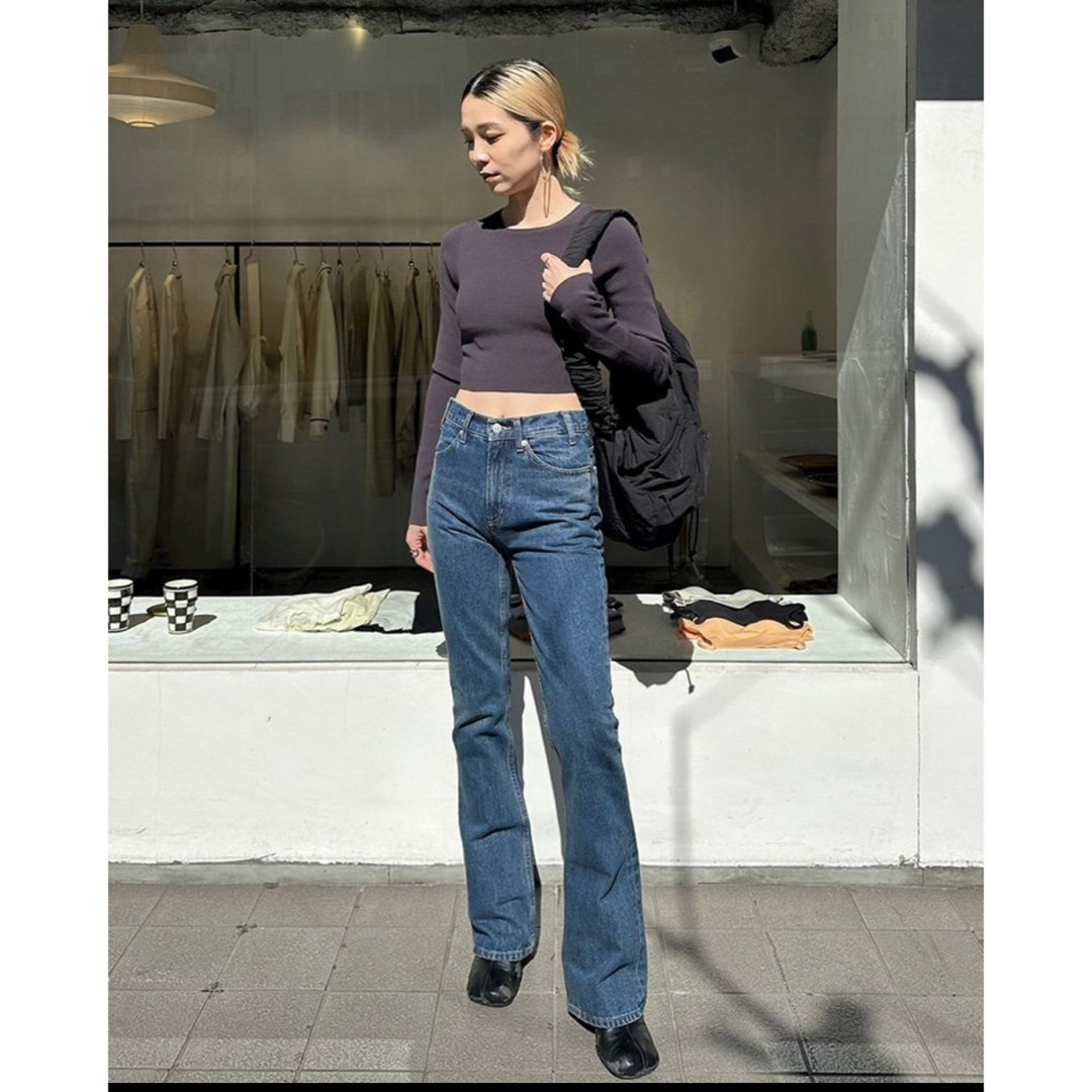 TODAYFUL(トゥデイフル)のtodayful Cropped Smooth Knit チャコールグレー レディースのトップス(ニット/セーター)の商品写真