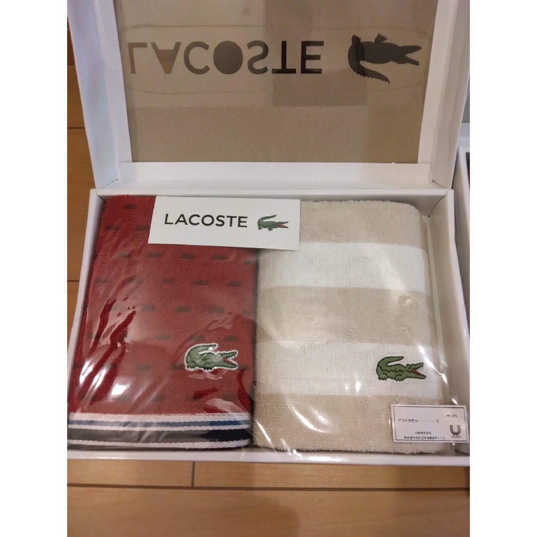 LACOSTE(ラコステ)の★新品、未使用★　LACOSTE　ラコステ　ギフトタオルセット インテリア/住まい/日用品の日用品/生活雑貨/旅行(タオル/バス用品)の商品写真