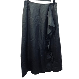 スキャパ(SCAPA)のスキャパ SCAPA タグ付き ロングスカート フリル 台形 40 黒(ロングスカート)