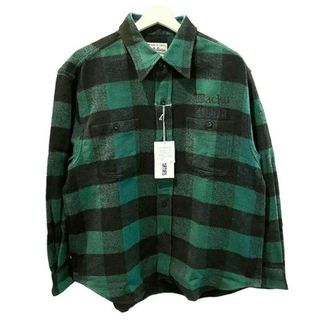 ワコマリア(WACKO MARIA)のワコマリア タグ付 REGULAR COLLAR SHIRT 長袖 M 緑 黒(シャツ)