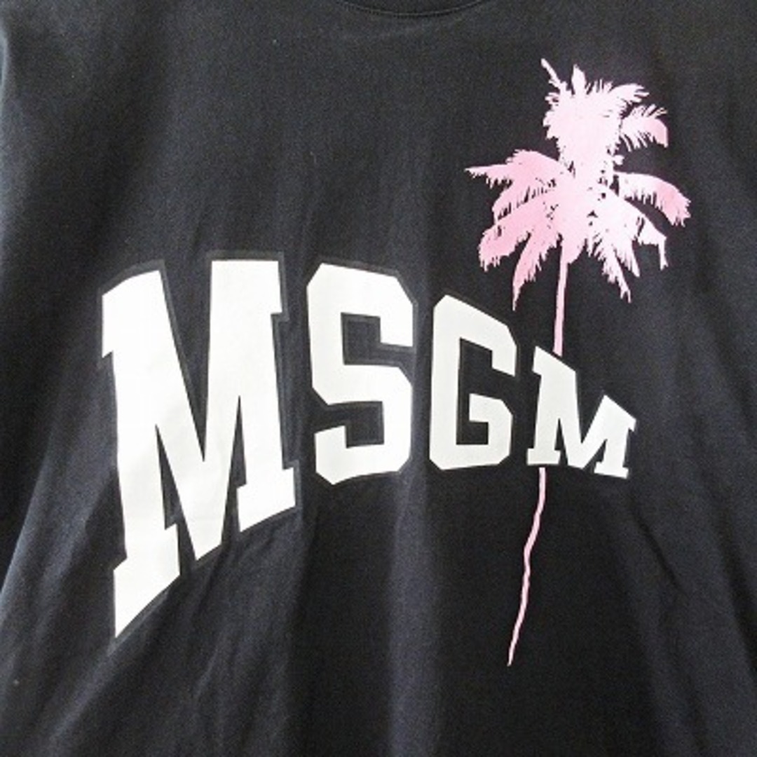 MSGM(エムエスジイエム)のMSGM 近年モデル Tシャツ カットソー ロゴ プリント 黒 XS レディースのトップス(Tシャツ(半袖/袖なし))の商品写真
