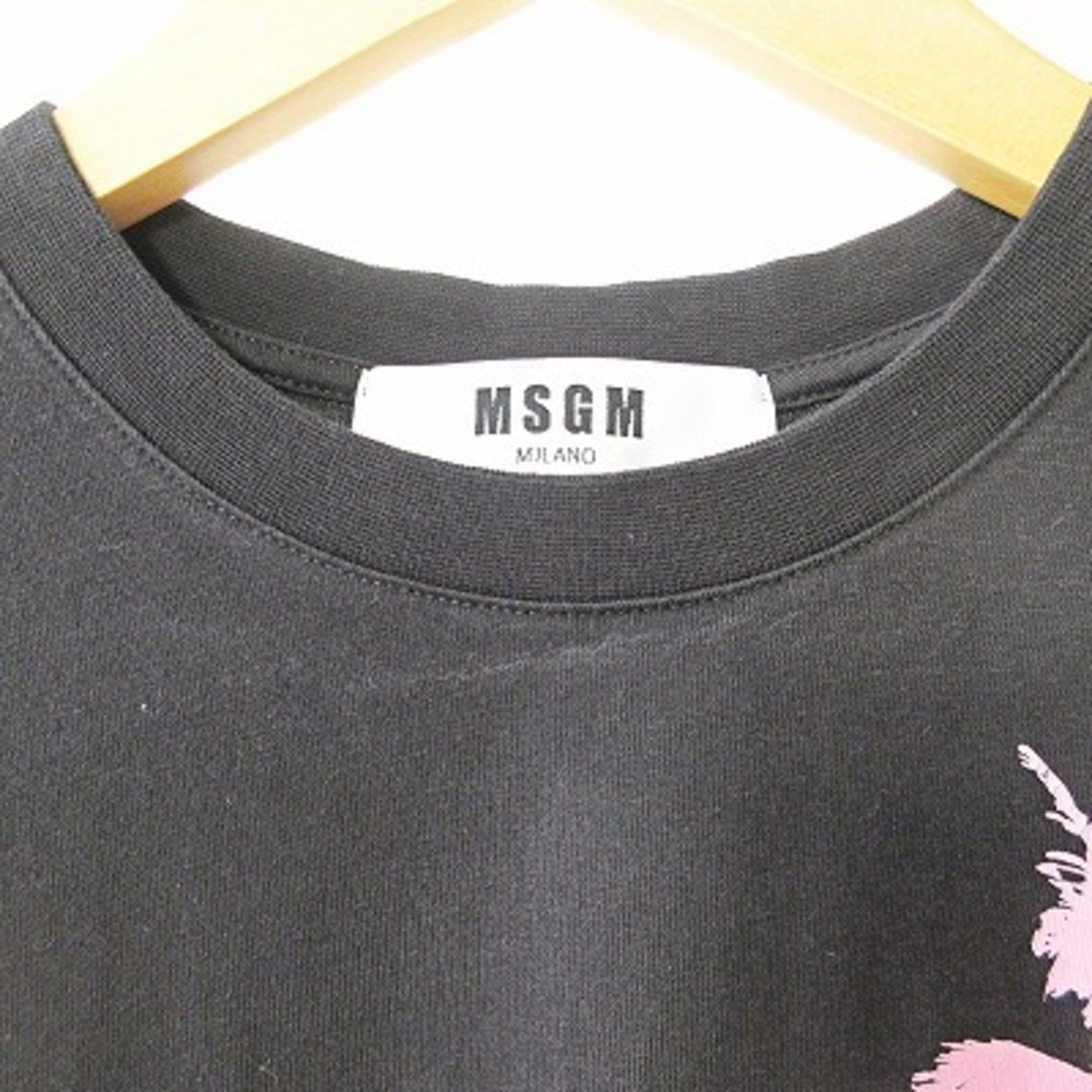 MSGM(エムエスジイエム)のMSGM 近年モデル Tシャツ カットソー ロゴ プリント 黒 XS レディースのトップス(Tシャツ(半袖/袖なし))の商品写真