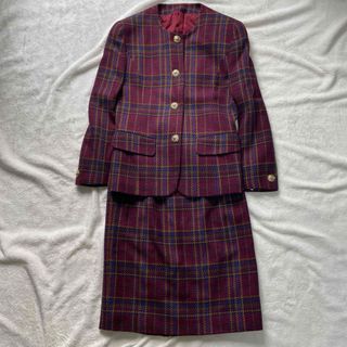 BURBERRY - 【希少】最高級品BURBERRY  チェック柄 ツイード セットアップ　金