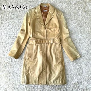 Max & Co. - MAX＆Co 本革 レザーコート レザージャケット ベルト付き 羊革