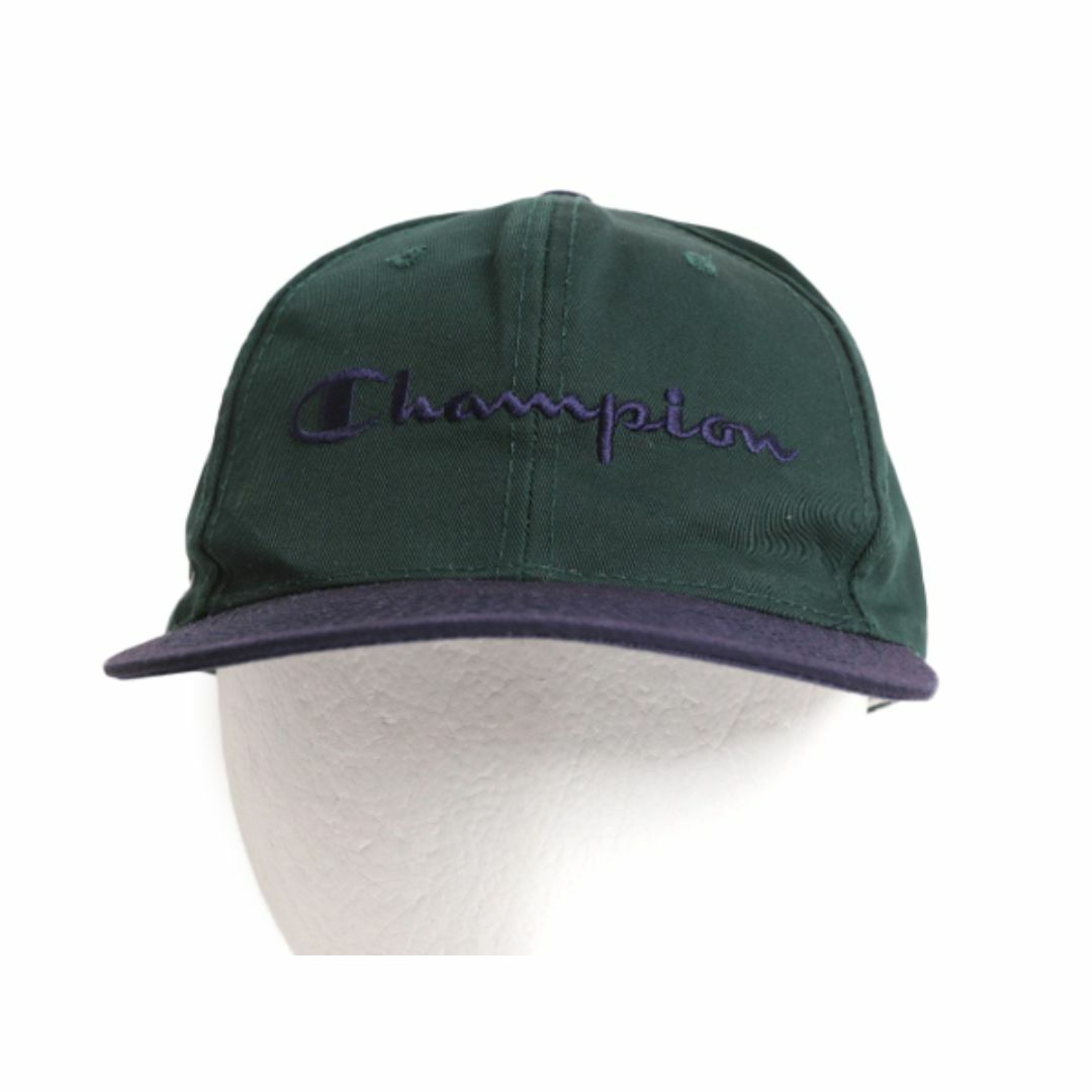 Champion(チャンピオン)の90s チャンピオン 2トーン ベースボール キャップ フリーサイズ 古着 90年代 オールド 帽子 スクリプト ロゴ 刺繍 スナップバック Champion メンズの帽子(キャップ)の商品写真