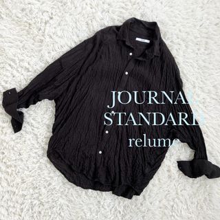 ジャーナルスタンダードレリューム(JOURNAL STANDARD relume)のジャーナルスタンダード　ドルマンスリーブ　シルク混シャツ　ブラック(シャツ)