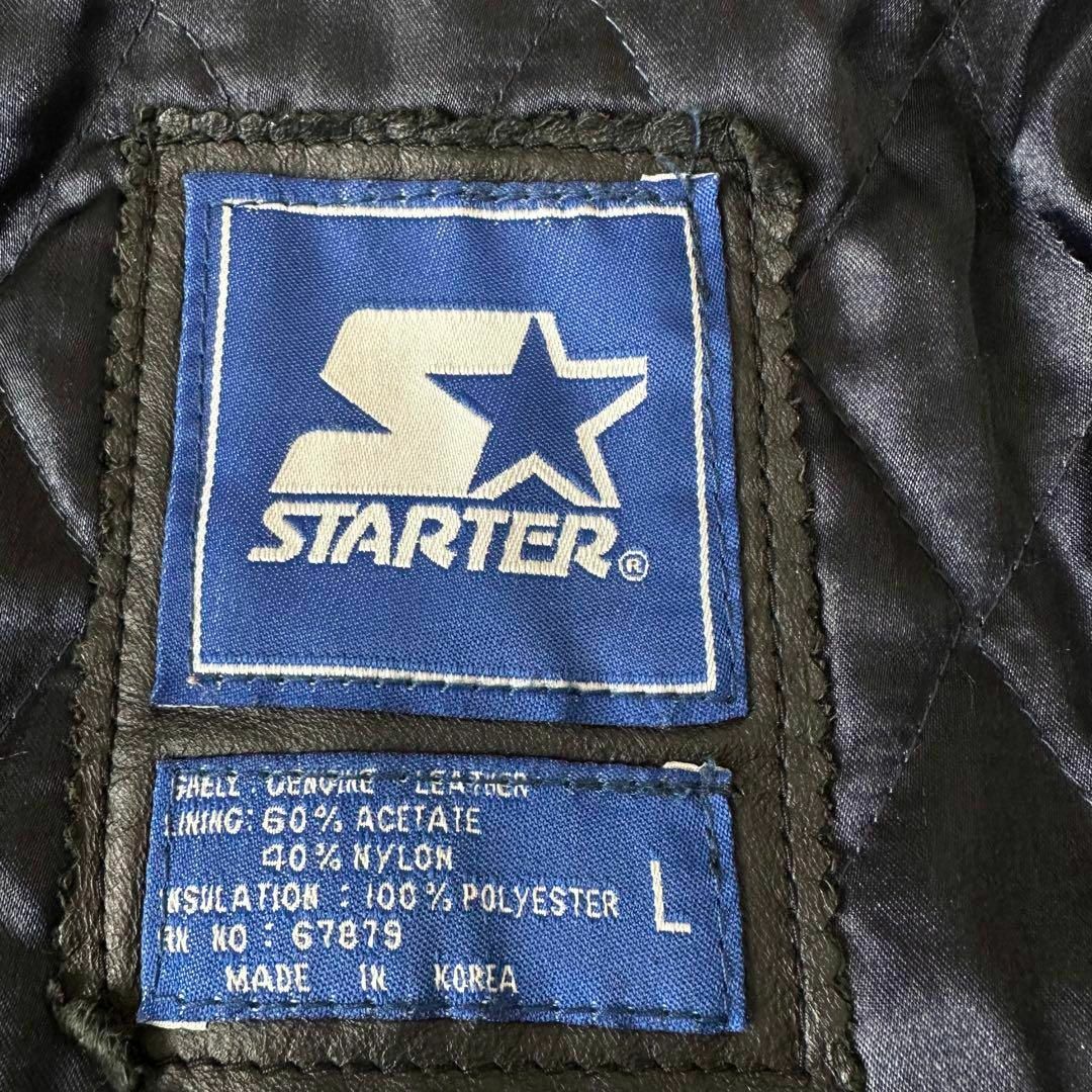STARTER(スターター)のSTARTER 刺繍 ジョージタウン・ホヤス 本革 レザージャケット ブルドッグ メンズのジャケット/アウター(レザージャケット)の商品写真
