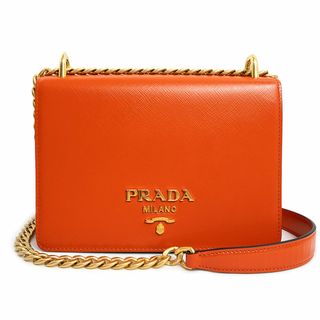 プラダ(PRADA)のプラダ 2way チェーン ショルダーバッグ 斜め掛け サフィアーノ ヴェルニーチェ レザー アランチャ オレンジ 橙 ゴールド金具 1BD133 PRADA（未使用　展示品）(ショルダーバッグ)