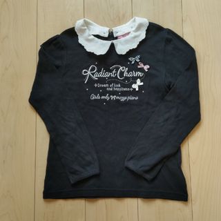 メゾピアノ(mezzo piano)のmezzo piano♡襟付き黒トップス150(Tシャツ/カットソー)