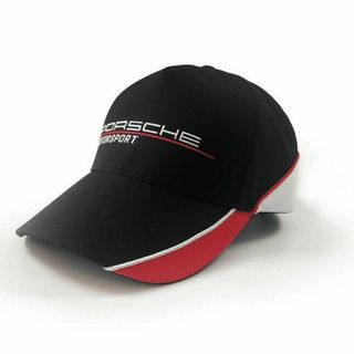 ポルシェ(Porsche)の【PORSCHE MOTORSPORTS】ポルシェ 黒 キャップ　赤白ライン(車内アクセサリ)