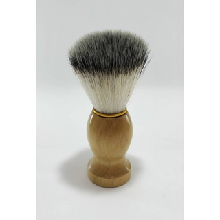 シェービングブラシ 髭剃りブラシ 理容 繊維毛 柔らかい 泡立て 木製ハンドル