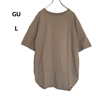 ジーユー(GU)の美品 GU ジーユー 半袖 無地Tシャツ L(Tシャツ(半袖/袖なし))