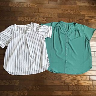 ドレスキップ(DRESKIP)のDRESKIP ドレスキップ　ブラウス　半袖　M オフィス　キレイめ(シャツ/ブラウス(半袖/袖なし))