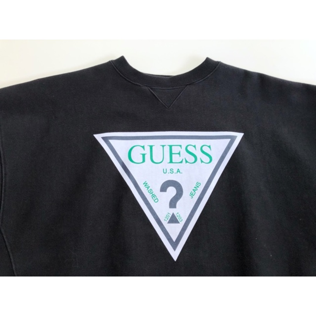 GUESS JEANS（ゲスジーンズ）前V　ロゴプリント　 スウェット　トレーナー【E2849-007】 メンズのトップス(スウェット)の商品写真