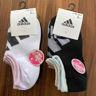 アディダス(adidas)の新品　 キッズ　アディダス　adidas ガールズソックス6足セット19〜21 (靴下/タイツ)