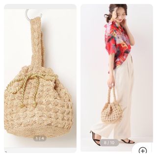 スローブイエナ(SLOBE IENA)のLarone crochet drawstring one ハンドバッグ(ハンドバッグ)