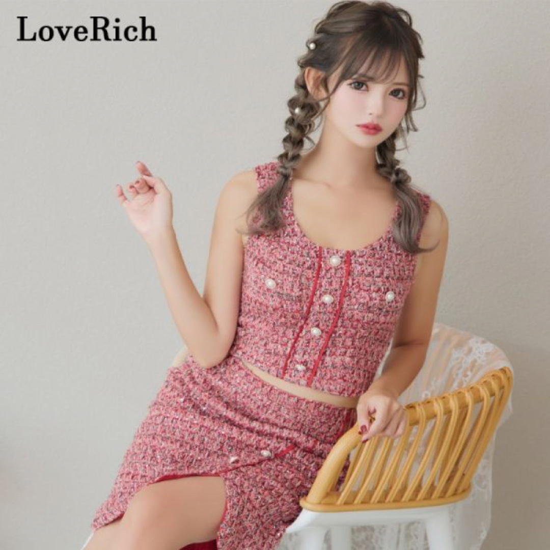 Jewels ジュエルズ スクエアネックミニドレス/チェーン/ツイード Jewels ジュエルズ スクエアネックミニドレス/チェーン/ツイード