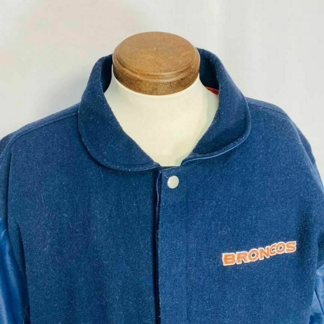 VINTAGE(ヴィンテージ)のNFL BRONCOS レザースタジャン ジェフハミルトン 古着アメフト メンズのジャケット/アウター(スタジャン)の商品写真