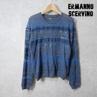 良品 ERMANNO SCERVINO カシミヤ混 透かし編み ニット セーター