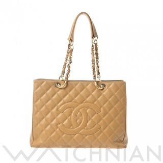 シャネル(CHANEL)の中古 シャネル CHANEL A50995 8番台 レディース トートバッグ マトラッセ ベージュ /ゴールド金具 キャビアスキン(トートバッグ)