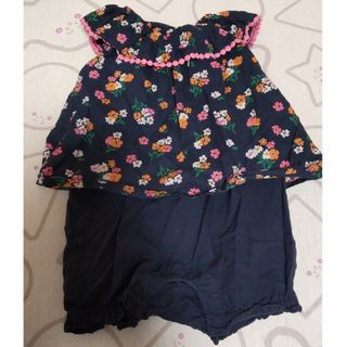 ベビーギャップ(babyGAP)のbabyGapネイビーロンパース6-12m(ロンパース)