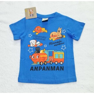 アンパンマン(アンパンマン)の新品　95cm　アンパンマン　2023男の子SLマン半袖Ｔシャツ　ブルー(Tシャツ/カットソー)