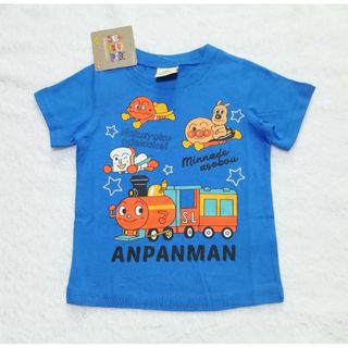 アンパンマン(アンパンマン)の新品　90cm　アンパンマン　2023男の子SLマン半袖Ｔシャツ　ブルー(Tシャツ/カットソー)