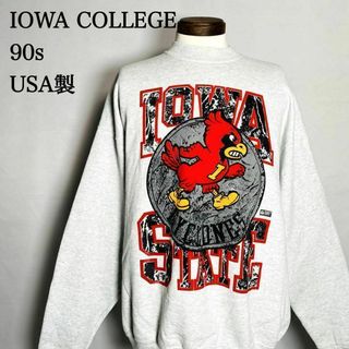 ヴィンテージ(VINTAGE)のカレッジスウェット 90sCOLLEGE IOWAアイオワ大学 USA製(スウェット)