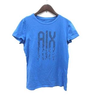 アルマーニエクスチェンジ(ARMANI EXCHANGE)のアルマーニエクスチェンジ Tシャツ 半袖 クルーネック ロゴ M 青(Tシャツ/カットソー(半袖/袖なし))