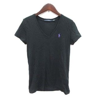 ラルフローレン(Ralph Lauren)のラルフローレン SPORT Tシャツ 半袖 Vネック ロゴ刺繍 XS 黒(Tシャツ(半袖/袖なし))