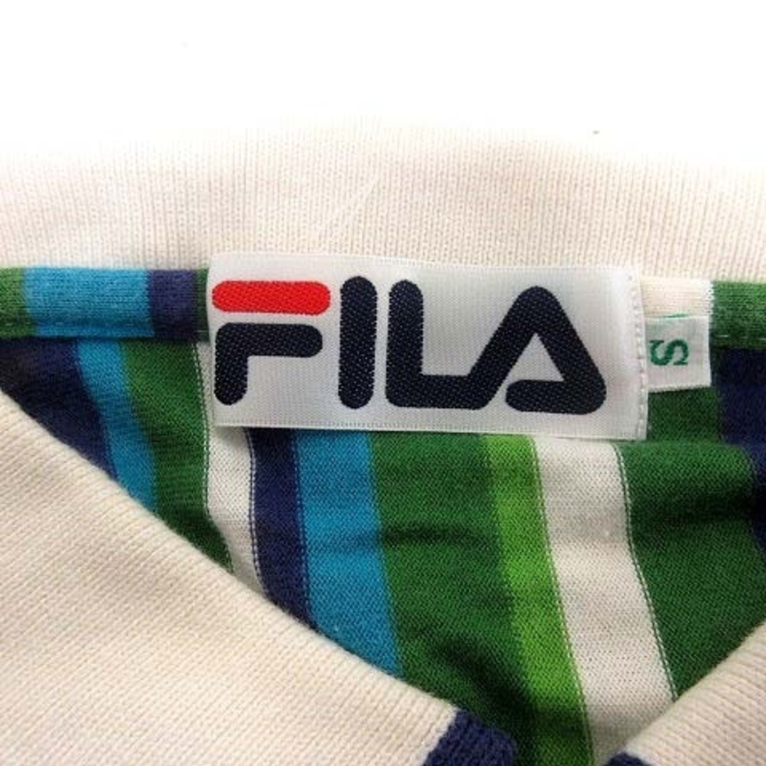 FILA(フィラ)のFILA ポロシャツ カットソー ストライプ 半袖 S 緑 グリーン 紺 /YK メンズのトップス(ポロシャツ)の商品写真