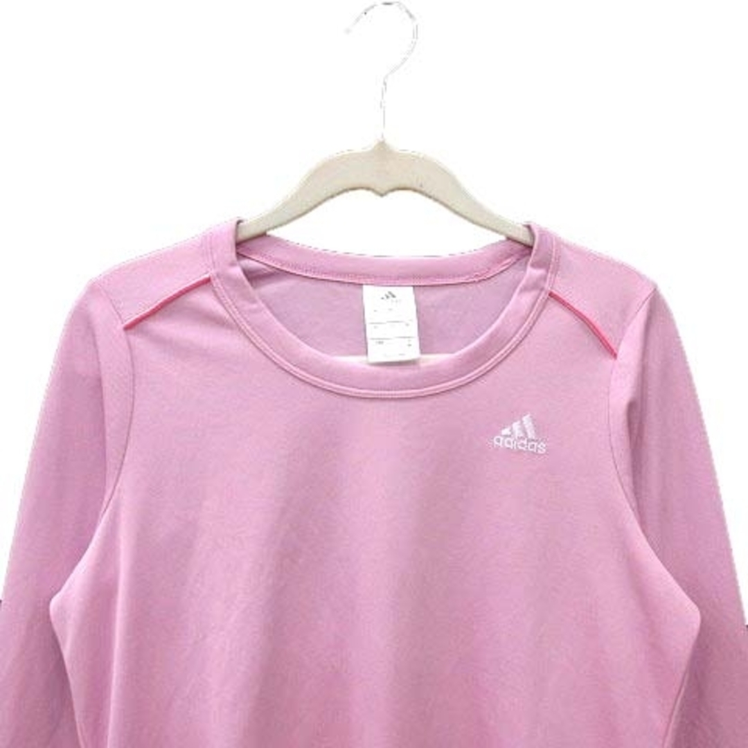 adidas(アディダス)のadidas カットソー クルーネック ワンポイント 長袖  M ピンク /YK レディースのトップス(カットソー(長袖/七分))の商品写真