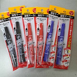 ZEBRA - ノック式マジックペン　マッキーノック3色６本セット　新品