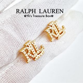 ラルフローレン(Ralph Lauren)のG305/RALPH LAUREN/ゴールドRLL ステッチロゴスタッドピアス(ピアス)