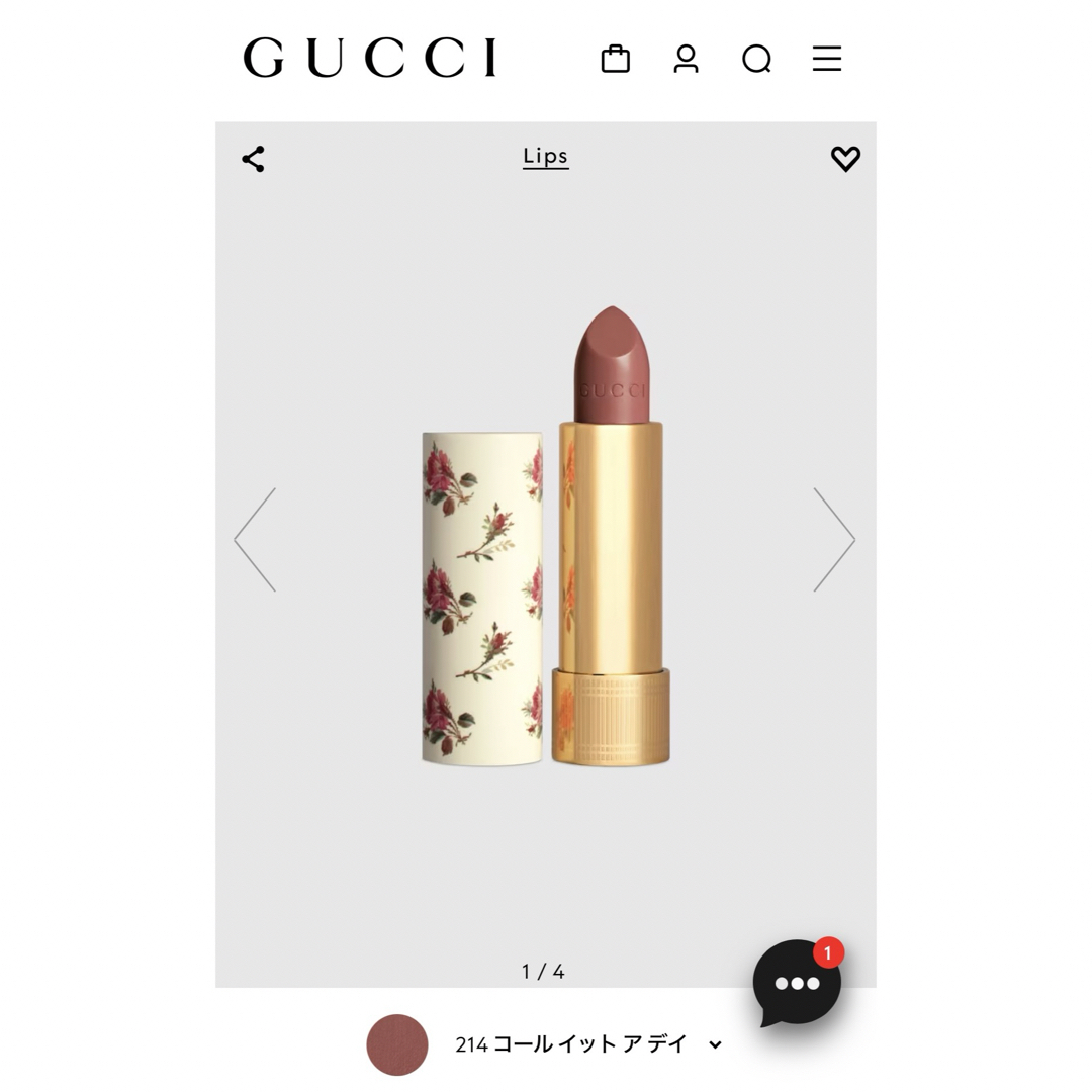 Gucci(グッチ)のグッチ　ルージュ　ア　レーヴル　ヴォワル　214 コール イット ア デイ コスメ/美容のベースメイク/化粧品(口紅)の商品写真